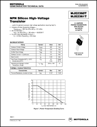 MJE2361T datasheet: NPN silicon high-voltage transistor MJE2361T