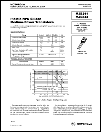 MJE344 datasheet: Plastic medium power NPN silicon transistor MJE344
