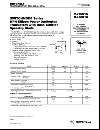 MJ10016 datasheet: NPN silicon power darlington transistor MJ10016