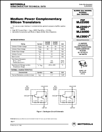 MJ2501 datasheet: Medium-power complementary silicon transistor MJ2501