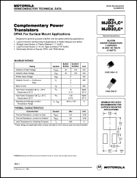 MJD31 datasheet: Complementary power transistor MJD31