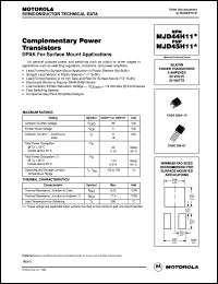 MJD44H11 datasheet: Comlementary power transistor MJD44H11