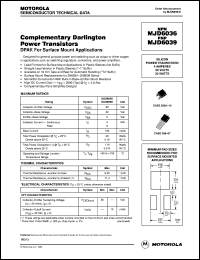 MJD6036 datasheet: Comlementary darlington power transistor MJD6036