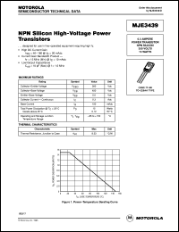 MJE3439 datasheet: NPN silicon high-voltage power transistor MJE3439