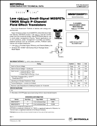 MMBF2202PT1 datasheet: Small-signal MOSFETs TMOS single P-channel field effect transistor MMBF2202PT1