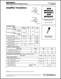 MPS6521 datasheet: Amplifier transistor MPS6521