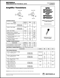 MPS6652 datasheet: Amplifier transistor MPS6652