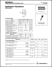 MPSA28 datasheet: Darlington transistor MPSA28