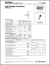 MPSA42 datasheet: High voltage transistor MPSA42