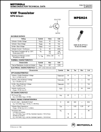 MPSH24 datasheet: VHF transistor MPSH24