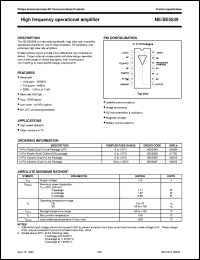 NE5539D datasheet: High frequency operational amplifier NE5539D