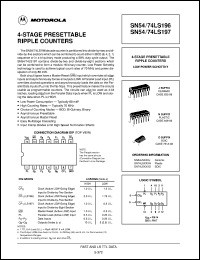 SN74LS197N datasheet: 4-stage presettable ripple counter SN74LS197N