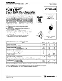 MTP55N06Z datasheet: TMOS E-FET power field effect transistor MTP55N06Z