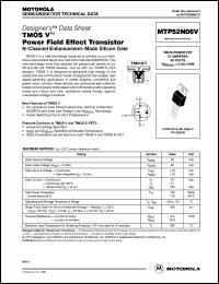 MTP52N06V datasheet: TMOS V power field effect transistor MTP52N06V