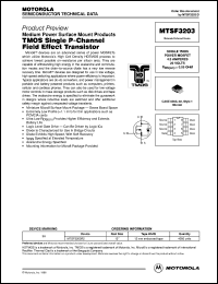 MTSF3203R2 datasheet: TMOS single P-channel field effect transistor MTSF3203R2