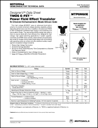 MTP6N60E datasheet: TMOS E-FET power field effect transistor MTP6N60E