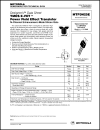 MTP3N25E datasheet: TMOS E-FET power field effect transistor MTP3N25E