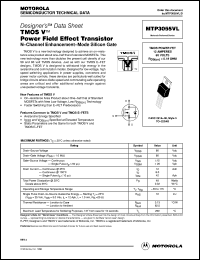 MTP3055VL datasheet: TMOS V power field effect transistor MTP3055VL