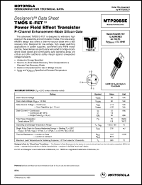 MTP2955E datasheet: TMOS E-FET power field effect transistor MTP2955E