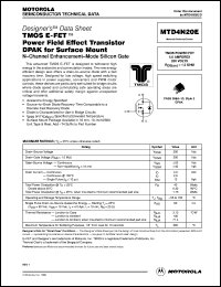 MTD4N20E datasheet: TMOS E-FET power field effect transistor  D2PAK for surface mount MTD4N20E