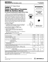 MTD3055VL datasheet: TMOS V power field effect transistor  D2PAK for surface mount MTD3055VL