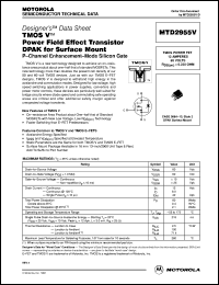 MTD2955V datasheet: TMOS V power field effect transistor D2PAK for surface mount MTD2955V