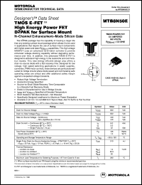 MTB8N50E datasheet: TMOS E-FET high energy power FET D2PAK for surface mount MTB8N50E