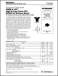 MTB6N60E datasheet: TMOS E-FET high energy power FET D2PAK for surface mount MTB6N60E
