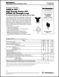 MTB6N60E1 datasheet: TMOS E-FET high energy power FET D2PAK for surface mount MTB6N60E1