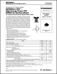 MTB60N06HD datasheet: HDTMOS E-FET high energy power FET D2PAK for surface mount MTB60N06HD