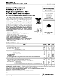 MTB50P03HDL datasheet: HDTMOS E-FET high energy power FET D2PAK for surface mount MTB50P03HDL
