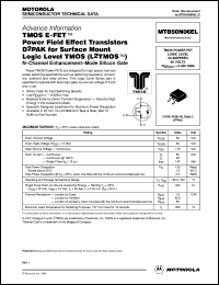 MTB50N06EL datasheet: TMOS E-FET power field effect transistor D2PAK for surface mount MTB50N06EL