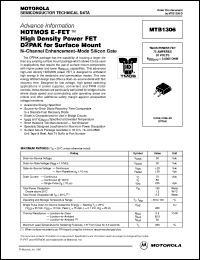 MTB1306 datasheet: HDTMOS E-FET high density power FET MTB1306