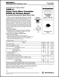 MTB50N06V datasheet: TMOS V power field effect transistor D2PAK for surface mount MTB50N06V