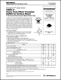 MTB30P06V datasheet: TMOS V power field effect transistor MTB30P06V