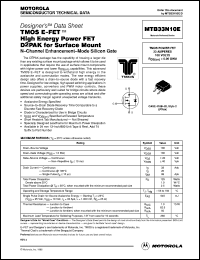 MTB33N10E datasheet: TMOS E-FET high energy power FET MTB33N10E