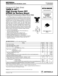 MTB16N25E datasheet: TMOS E-FET high energy power FET MTB16N25E