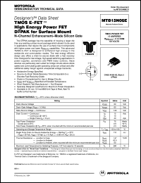 MTB15N06E datasheet: TMOS E-FET high energy power FET MTB15N06E
