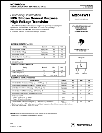 MSD42WT1 datasheet: PNP silicon general purpose high voltage MSD42WT1