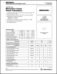 MRW54001 datasheet: Microwave linear power transistor MRW54001