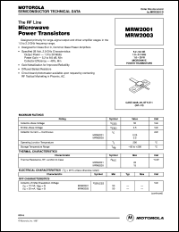 MRW2001 datasheet: Microwave power transistor MRW2001