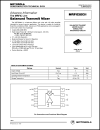 MRFIC0931 datasheet: Balanced transmit mixer MRFIC0931