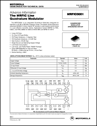 MRFIC0001 datasheet: The MRFIC line quadrature modulator MRFIC0001