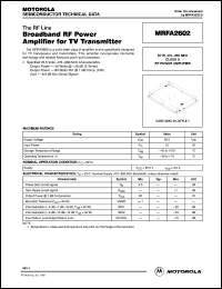 MRFA2602 datasheet: Broadband RF power amplifier MRFA2602