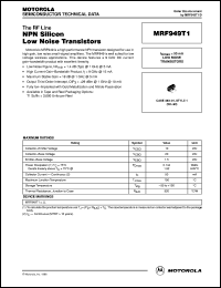 MRF949T1 datasheet: NPN silicon low noise transistor MRF949T1