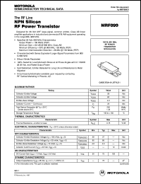 MRF899 datasheet: NPN silicon RF  power transistor MRF899
