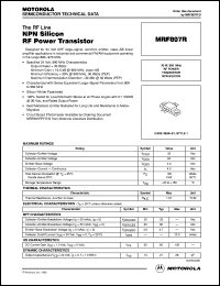 MRF897R datasheet: NPN silicon RF  power transistor MRF897R