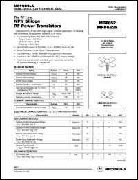 MRF652S datasheet: NPN silicon RF power transistor MRF652S