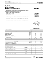 MRF641 datasheet: NPN silicon RF power transistor MRF641