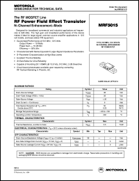 MRF5015 datasheet: RF power field effect transistor MRF5015